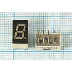 Светодиодный дисплей зеленый, 7 сегментов, 1 разряд, высота 7,6 мм, 12 мкд, KT10303AJ1A; №5799 G СД