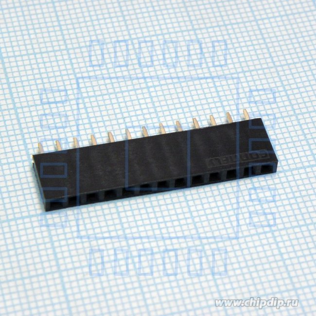 DS1023-1X13S21, (PBS-13), гнездо на плату (шаг 2.54 мм) 13 контактов