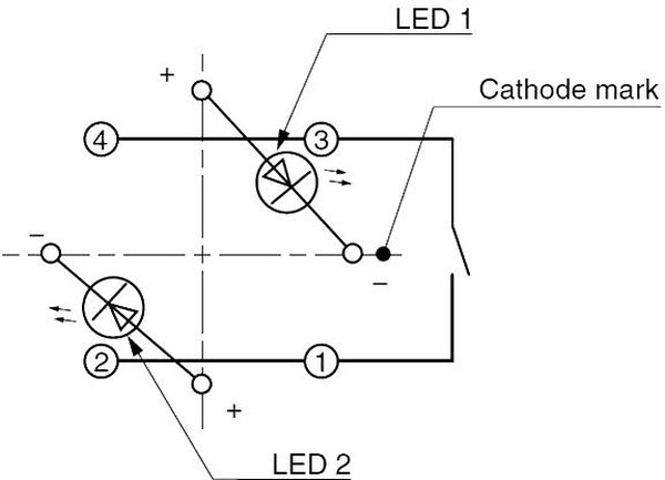 B3W-9000-RG2N, Микропереключатель, 1, SPST-NO, 0,05A/24ВDC, THT, светодиодная