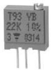 T93XB253KT20, Trimmer Resistors - Through Hole 3/8&quot; SQ H/ADJ 25K T93XB253KT20, Trimmer Resistors - Through Hole 3/8&quot; SQ H/ADJ 25K