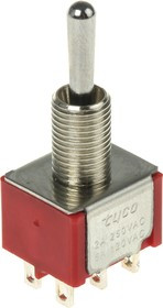 4-1825139-5, Toggle Switch, Panel Mount, (On)-On-(On), DP3T, Solder Terminal, 120 ac/dc, 28V ac/dc