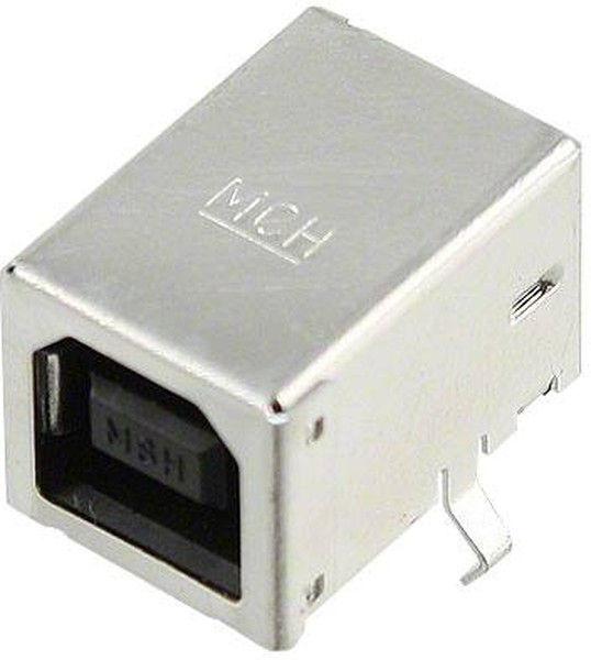 670687041, Разъем USB 2.0 Type B 4 контакта шаг 2.5мм угловой монтаж в отверстие 4 терминала 1порт USB лоток