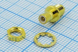 Гнездо SMB на панель под гайку и пайку, позолоченное; №9130 гн SMB\\пан\\ Гнездо SMB на панель под гайку и пайку, позолоченное; №9130 гн SMB\\пан\\