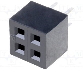 DS1026-05-2*2S8BV, Гнездо штыревое "мама" PIN 4 прямой 2мм THT 2x2 дл.2,7мм DS1026-05-2*2S8BV, Гнездо штыревое "мама" PIN 4 прямой 2мм THT 2x2 дл.2,7мм