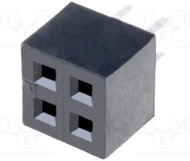 DS1026-05-2*2S8BV, Гнездо штыревое "мама" PIN 4 прямой 2мм THT 2x2 дл.2,7мм