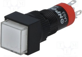 V10F-11Z-W, Переключатель: кнопочный, Пол: 2, SPDT, 0,5A/250ВAC, 1A/24ВDC, IP40