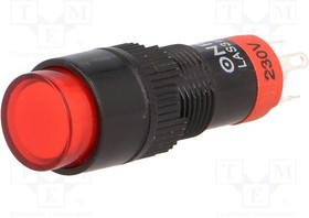 V10Y-11Z-230R, Переключатель: кнопочный, Пол: 2, SPDT, 0,5A/250ВAC, 1A/24ВDC, IP40