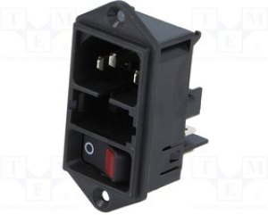 DD11.0113.1110, AC Power Entry Modules Red illumination QC 10A No Drawer