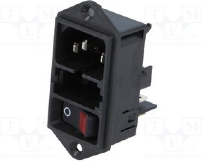 DD11.0113.1110, AC Power Entry Modules Red illumination QC 10A No Drawer