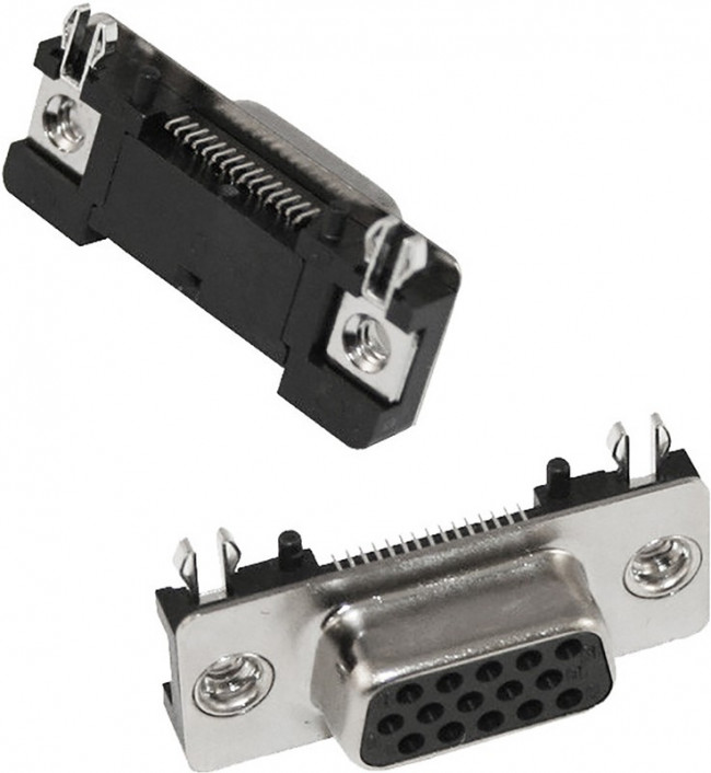 190-009-163R001, 190 9 Way Right Angle SMT D-sub Connector Plug, 2.77mm Pitch, with Boardlocks