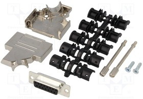 D45ZK15-DBS-K, Разъем D-Sub; PIN: 15; вилка; "мама"; пайка; на пр