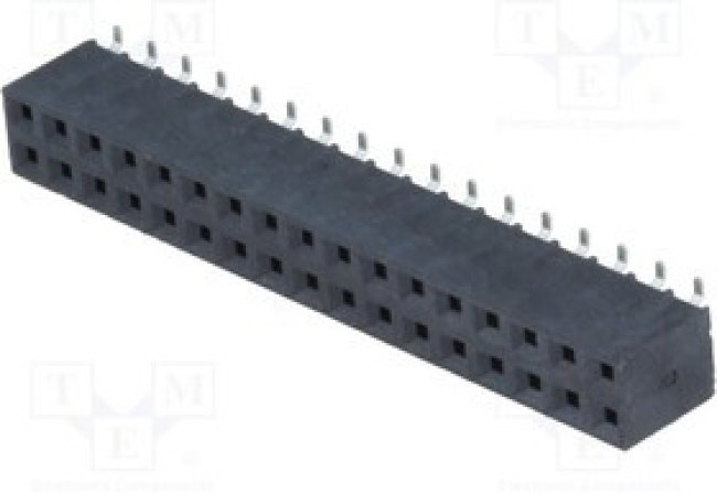 ZL264-34DG, Гнездо на плату SMD шаг 2,54мм 2x17 контакт.