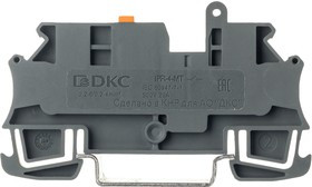 IPR-4-MT, Клемма с размыкателем, зажим push-in, 2 точки подключения, 4 кв.мм, серая