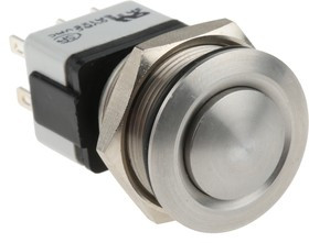 AV044746A240K, Push Button Switch, Latching, Panel Mount, 22.2mm Cutout, DPDT, IP65