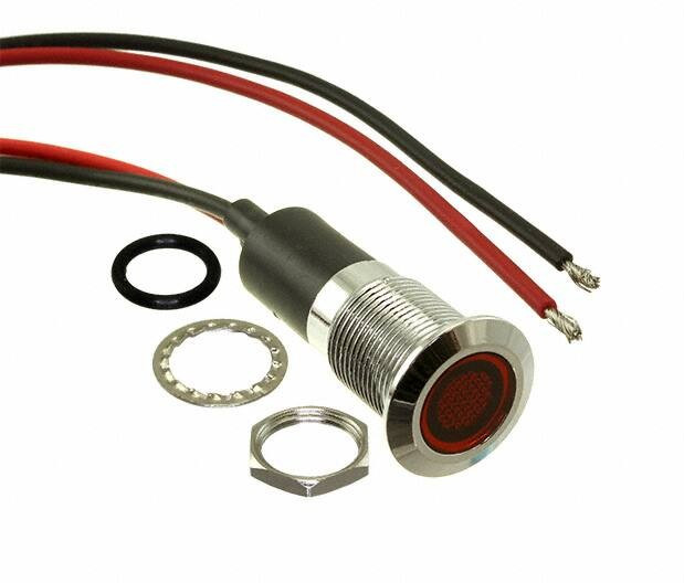 FL1M-12FW-1-R110V, LED Panel Mount Indicators LED RED 12MM NUT 110VAC/DC FL1M-12FW-1-R110V, LED Panel Mount Indicators LED RED 12MM NUT 110VAC/DC