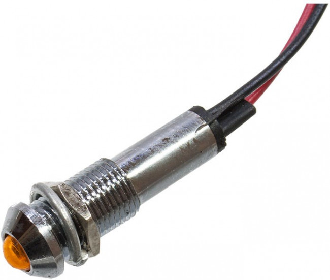 XD8-2W-Y-03VDC, Светодиод с держателем желтый 8мм 3VDC XD8-2W-Y-03VDC, Светодиод с держателем желтый 8мм 3VDC