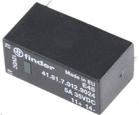 41.81.7.012.9024, 41 Series Solid State Relay, 5 A Load, PCB Mount, 24 V dc Load, 17 V dc Control