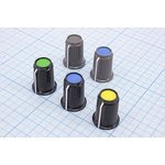 Ручка круглая диаметр 17мм, диаметр регулятора 6.0мм, пластик, черный/синий, CP-H;№9269 ручка d6,0z1