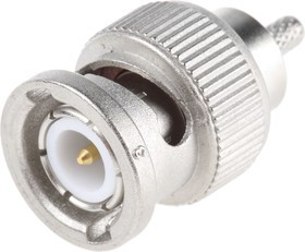 J01000A0042, Plug Cable Mount BNC Connector, 50, Crimp Termination, Straight Body
