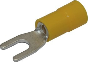 KLR/RNE-406 Наконечник вилочный изолированный с нейлоновой манжетой/Желтый (НУ=100шт)/6700406