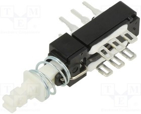 F2UEETB, Pushbutton Switches .5A 30VDC DPDT ALT Sldr Lug &amp; PCpin