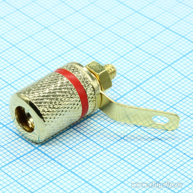 BP-301G (красное), Гнездо на панель (зол.)