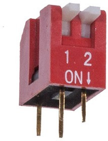 DP-02R, DIP переключатель угловой 2 контакта 2.54мм (RPL-02)