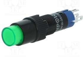 V8Y-11Z-24G, Переключатель: кнопочный, Пол: 2, SPDT, 0,5A/250ВAC, 1A/24ВDC, IP40