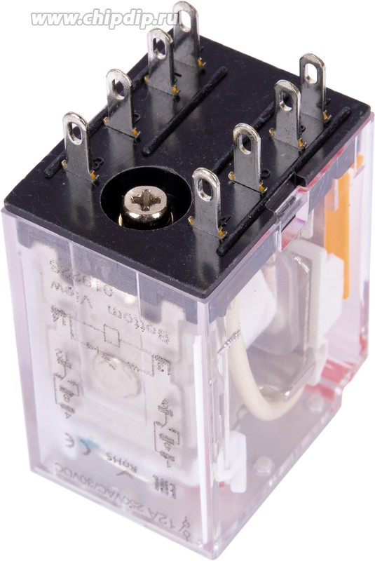 Releon Промежуточное реле; 2 перекидных контакта 12А (~ 230В AC) блокируемая кнопка проверки + светодиод RP432823005