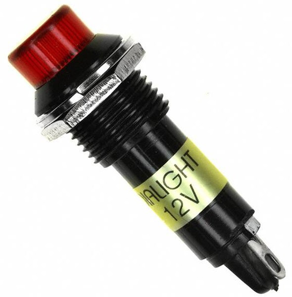 612-3132-130F, LED Panel Mount Indicators Red 60mcd 12VDC 15mA