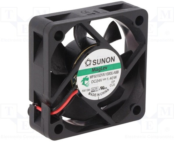 MF50152VX-1000U-A99, Вентилятор осевой, 24В DC, 50x50x15мм, подшипник Vapo, 31,43куб.м/ч, 38,1дБА