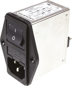 4304.5022, 2A, 250 V ac Male Panel Mount Filtered IEC Connector 4304.5022