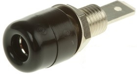 IBU 5568 / SW, Black Female Banana Socket, 4 mm Connector, Tab Termination, 32A, Nickel Plating IBU 5568 / SW, Black Female Banana Socket, 4 mm Connector, Tab Termination, 32A, Nickel Plating