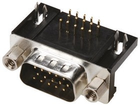 A-HDS 62 A-KG/T, A-HDS 62 Way Right Angle Through Hole D-sub Connector Plug, 2.41mm Pitch