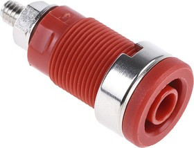 SEB 6445 NI / RT, Red Female Banana Socket, 4 mm Connector, Screw Termination, 32A, 1000V, Nickel Plating