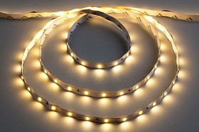 Лента светодиодная 24В, 1 штука=10см=6 светодиода, цвет белый теплый, 6,.0Вт/м, SMD2835, IP20; №14326W СДЛ\лента\ 24В\бел/т\ 6,0Вт/м\SMD2835