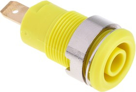 23.3000-24, Yellow Female Banana Socket, 4 mm Connector, Tab Termination, 24A, 1000V, Gold Plating
