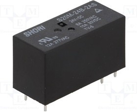 S20M-24B-2AS, Реле: электромагнитное, DPST-NO, Uобмотки: 24ВDC, миниатюрное, PCB