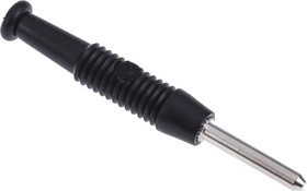 973509100, Black Male Banana Plug - Solder, 60V dc