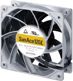 9LG1212P1G001, San Ace 9LG Series Axial Fan, 12 V dc, DC Operation, 420m³/h, 38.4W, 3.2A Max, 120 x 120 x 38mm