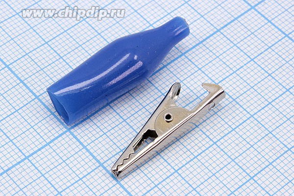 WD025/R, Зажим "крокодил" с изолятором, 5А, L27.5мм, красный; Q-15736R зажим "крокодил" L 27,5x23,5x2,5\ 5А\обж\\изол кр\