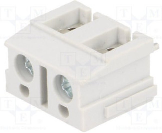 TB-7.5-P-2P/GY, Зажимная рейка для печатных плат, угловой 90°, 7,5мм, на PCB TB-7.5-P-2P/GY, Зажимная рейка для печатных плат, угловой 90°, 7,5мм, на PCB