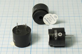 Излучатель звука магнитоэлектрический без генератора 16x14мм, 6В/50 Ом , зм 16x14\ 6\50\2,048\ 2P7,6