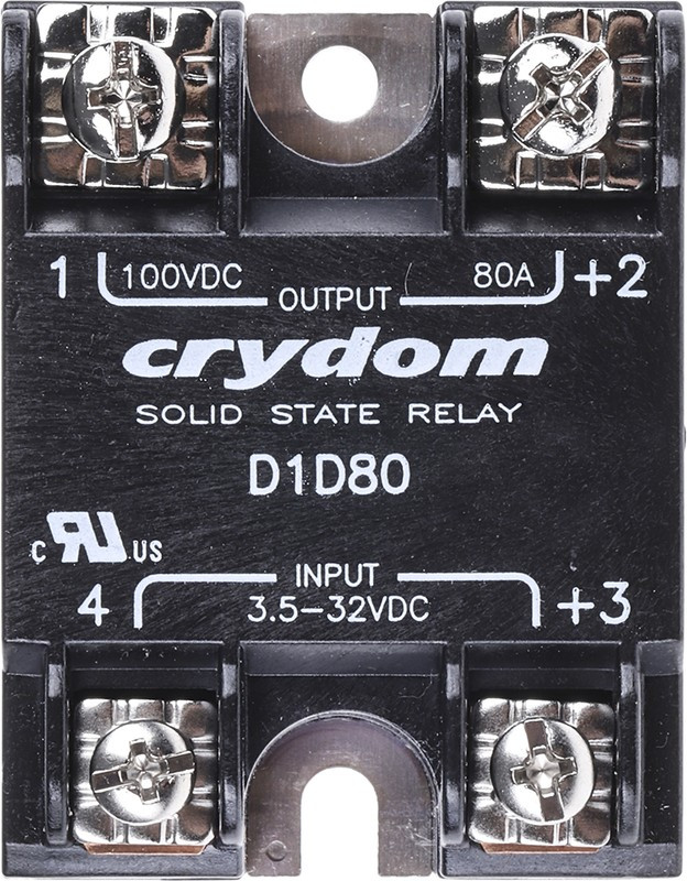 D1D80, Solid State Relays - Industrial Mount PM IP00 SSR 100VDC /80A,3.5-32VDC In D1D80, Solid State Relays - Industrial Mount PM IP00 SSR 100VDC /80A,3.5-32VDC In