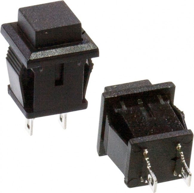 PB-02B-G, кнопка без фиксации 250В 0.5А черная (аналог SPA-108B1 PSW9A)