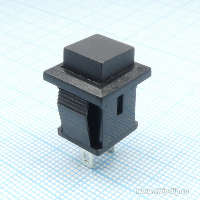 PB-02B-G, кнопка без фиксации 250В 0.5А черная (аналог SPA-108B1 PSW9A)