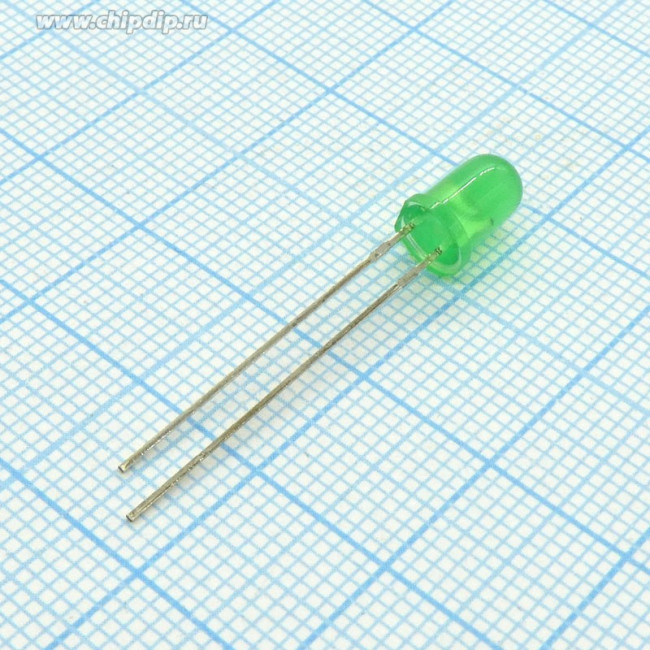 L-7113GD-12V, LED; 5mm; green; 8?20mcd; 30°; Front: convex; 12V; No.of term: 2