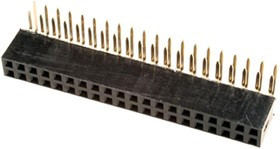 DS1024-2x20R2, гнездо на плату двухрядное угловое 2х20 шаг 2,54 / PBD-40R (DS1024-2x20R2)