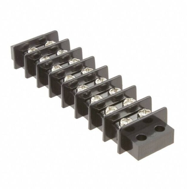 1546670-8, Barrier Terminal Blocks .437 DOUBLE ROW 8P w/ binding screws