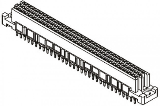 09034966825, DIN 41612 Connectors 96P TYPE C FEMALE 3 ROW SNP IN CLIPS